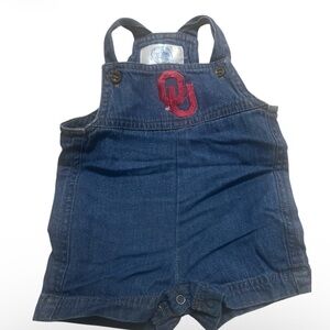 Kids Blue Denim Overalls with Red Embroidery